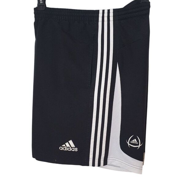 Vtg Adidas Womens 2XL Black White Striped Athletic Shorts Sportswear Workout Gym - Picture 2 of 7